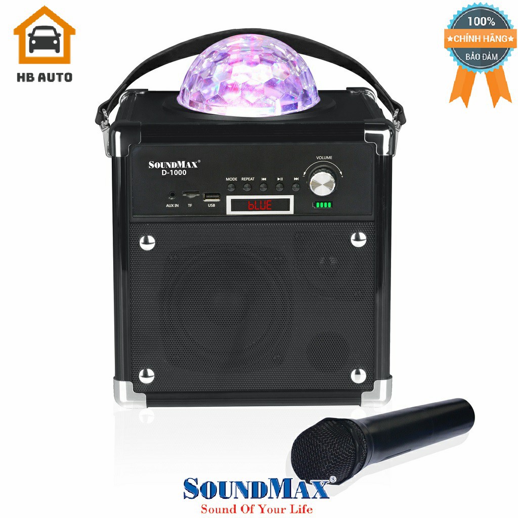 Loa Soundmax D1000 Disco Cube 30W RMS Mobile Speaker Hàng chính hãng