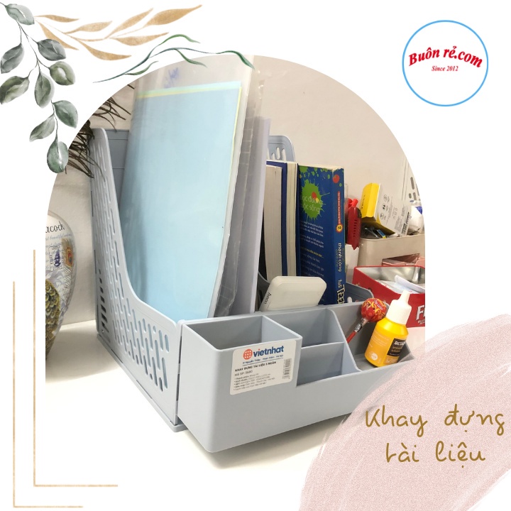 Khay Đựng Tài Liệu Để Bàn 3 Ngăn, Giá Đựng Tài Liệu Để Bàn Khổ A4, Kèm Khay Cắm Bút, Đựng Giấy Note, Ghim, Vật Dụng Nhỏ