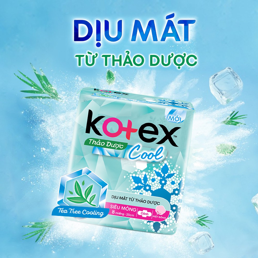 Combo 2 Gói BVS Kotex Thảo dược Cool  dịu mát SMC 23cm  - HSD Luôn Mới