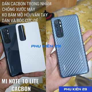 [Xiaomi Mi CC9 Pro/ Mi Note 10/ Mi Note 10 Pro/ Mi Note 10 Lite] Dán lưng 3D chống xước vân Cacbon - Carbon