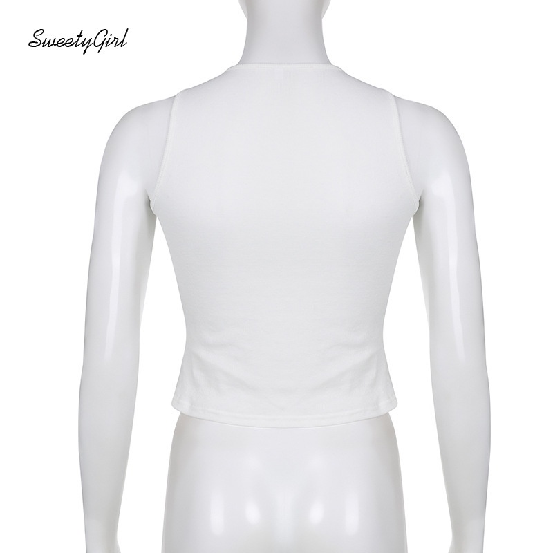 Áo Tank Top Cổ Tròn In Họa Tiết Hoạt Hình Màu Tương Phản Thời Trang 2022 Cho Nữ