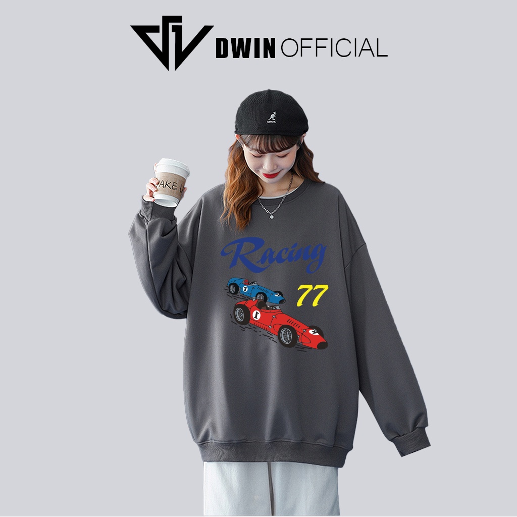 Áo sweater nỉ Racking unisex DWIN basic nam nữ form rộng oversize local brand SP00104