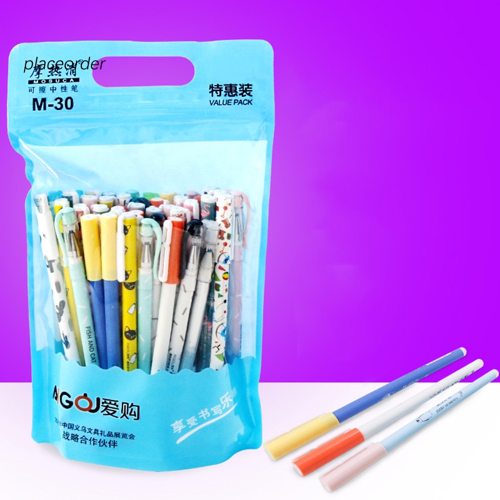 [Hàng mới về] 10/20Pcs 0.35mm Animal Black Blue Ink Magic Erasable Gel Pen School Stationery