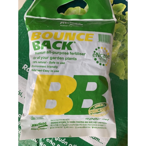 Phân bón hữu cơ Bounce Back, đậm đặc, dạng viên tan chậm, nhập khẩu Úc gói 500g