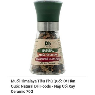Muối Himalaya Tiêu Chín Phú Quốc Lá Chanh/ Ớt Hàn Quốc Natural DH Foods - Nắp Cối XayCeramic 70G