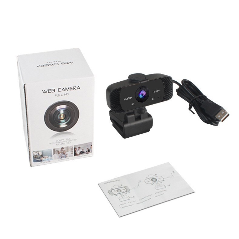 Camera máy tính W19, tự động lấy nét, khử tiếng ồn cho webcam cuộc gọi video trực tiếp, có microphone | BigBuy360 - bigbuy360.vn