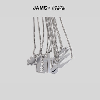 Vòng cổ titan không gỉ JAMS dây chuyền mặt logo phong cách Hàn Quốc