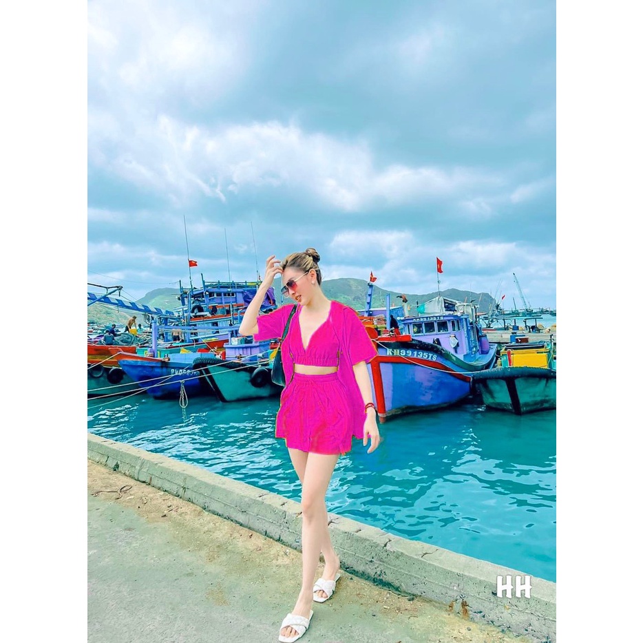 YE SET ĐỒ BƠI 3 CHI TIẾT 3 MÀU CHO NỮ