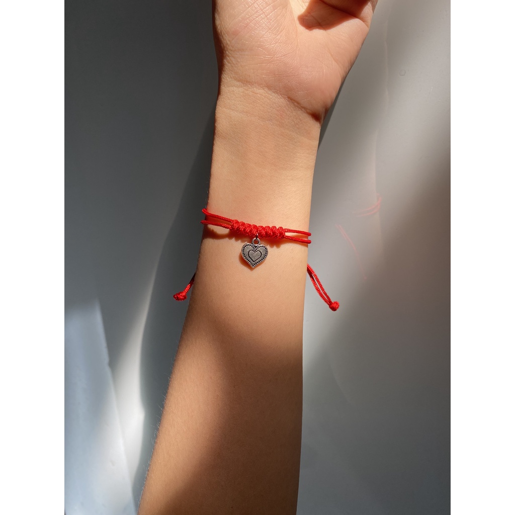 Vòng tay chỉ đỏ tự đan, Vòng tay handmade mix cỏ 4 lá may mắn