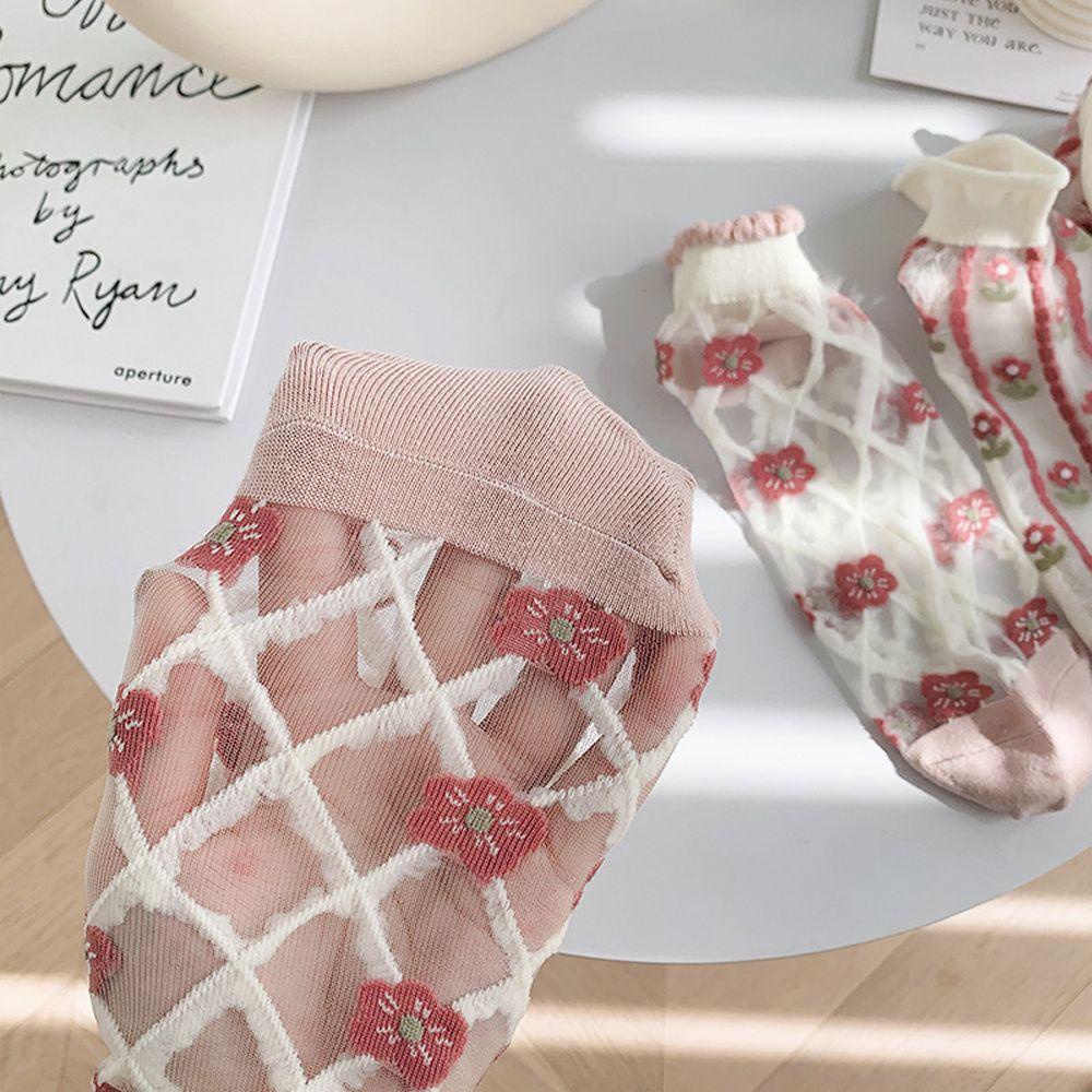 Vớ Lụa Xuyên Thấu Thoáng Khí Kiểu Lolita Dễ Thương Cho Nữ