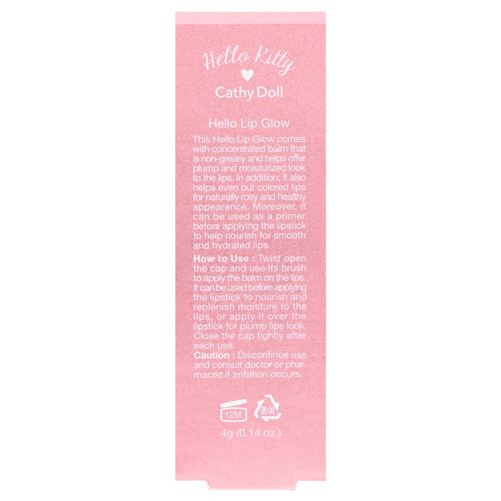 Cathy Doll Hello Kitty Hello Lip Glow 4g Son bóng Hello Kitty Cathy Doll Hello Lip Glow 4g