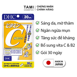 Viên uống Vitamin C DHC Nhật Bản giúp sáng da mờ thâm tăng đề kháng thực