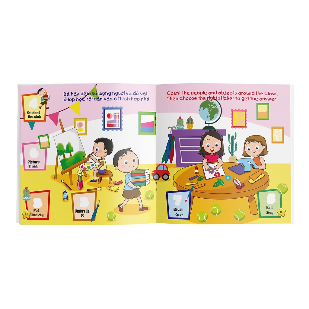 Sách - Combo 3 cuốn: Miếng dán Thông minh cho bé Phát triển tư duy IQ - My First Sticker Book