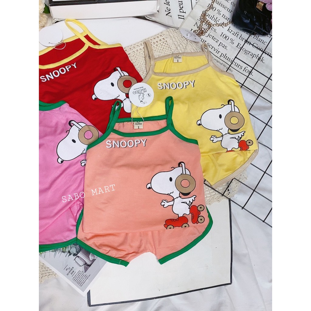 Bộ 2 Dây Thun Lạnh K.WOO Hình Chú Chó Snoopyy Mát Lịm Cho Bé Gái