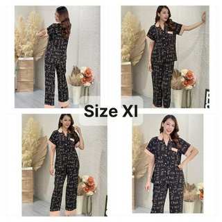 Đồ bộ pyjama tay ngắn phối , lụa mango cao cấp
