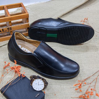 Giày Lười Tăng Chiều Cao Nam ATTOM Da Bò Cao Cấp Mẫu Trơn Đế Bánh Mì - MSP : AM20154