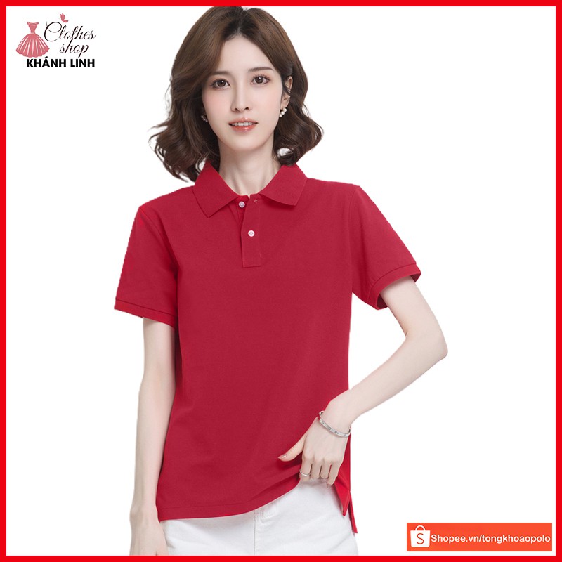 Áo thun nữ thể thao ngắn tay áo polo cổ trụ thun cao cấp mềm mại thoáng mát [hàng loại 1 - nhiều màu tùy chọn] - KL02 | BigBuy360 - bigbuy360.vn