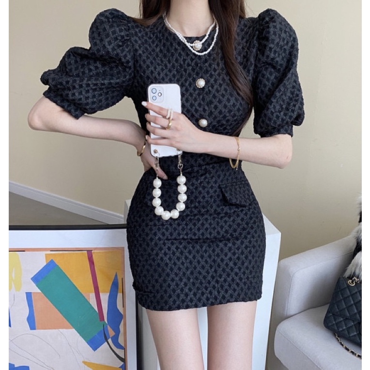 Bộ áo và chân váy sang trọng, 2 màu đen,trắng