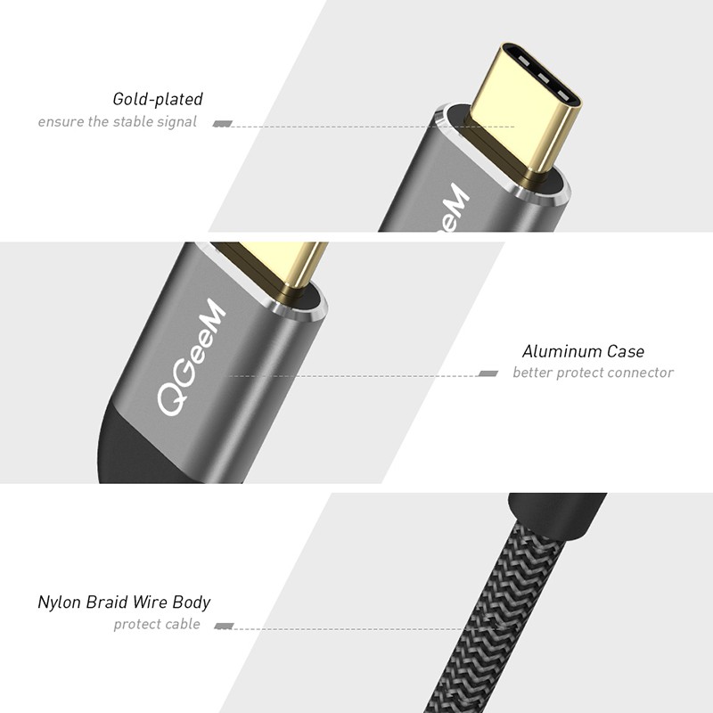 Cáp Chuyển Đổi Qgeem Usb C Sang Hdmi 4k Cho Thunderbolt 3 Macbook