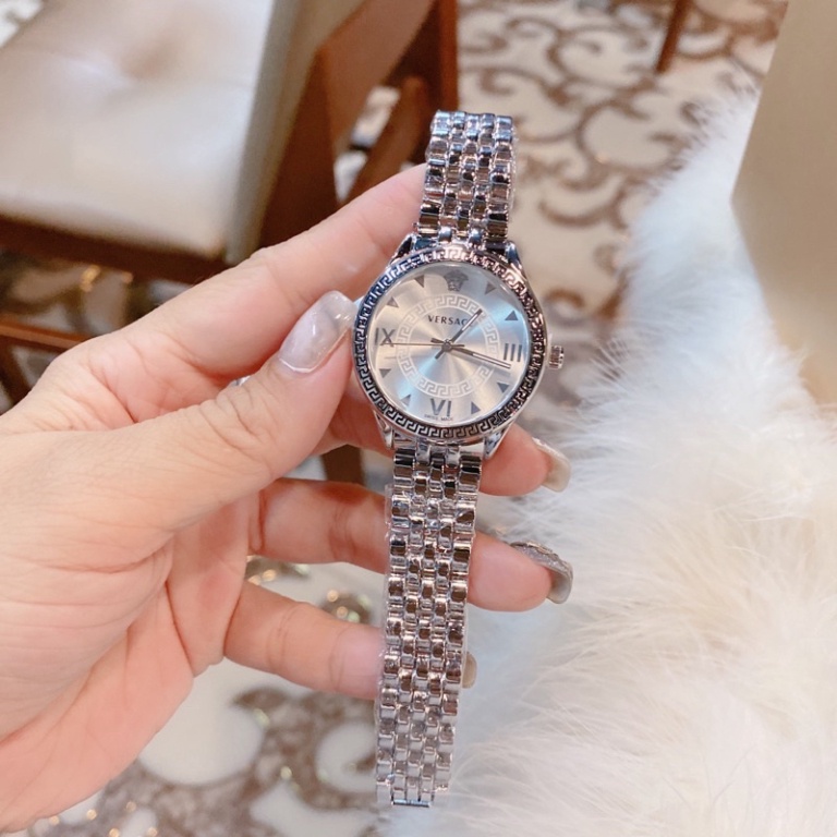 Đồng Hồ Thời Trang Nữ, Đồng Hồ Đeo Tay Đẹp VERSACE Dây Kim Loại Cao Cấp Chống Nước