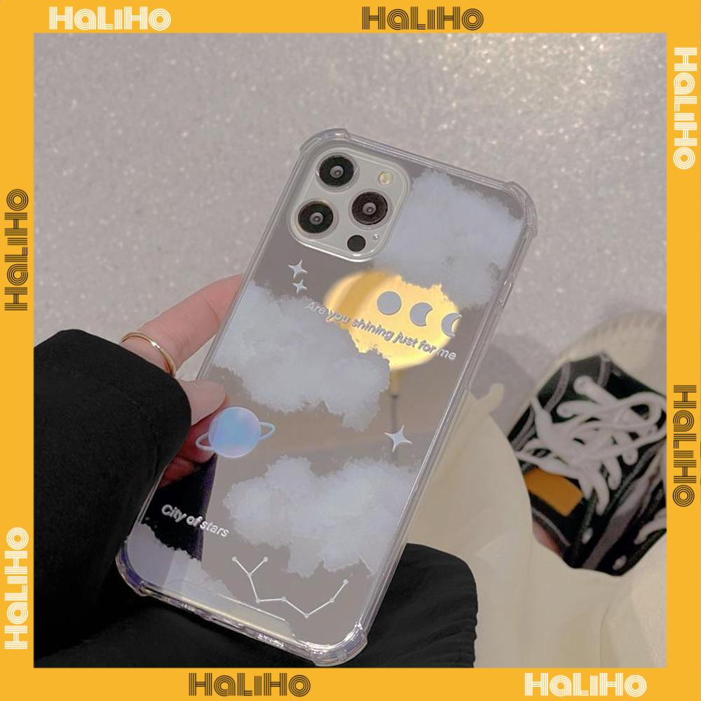 iPhone Case Acrylic HD Mirror Airbag Shockproof Protection Camera Cloud Moon Planet Starry Sky Compatible For iPhone 11 iPhone 13 Pro Max iPhone 12 Pro Max iPhone 7 Plus iPhone xr