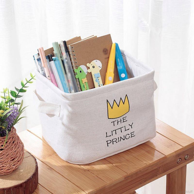 Sundries Organizer Cartoon Cosmetic Case Toy Barrel Box Cloth Storage Basket