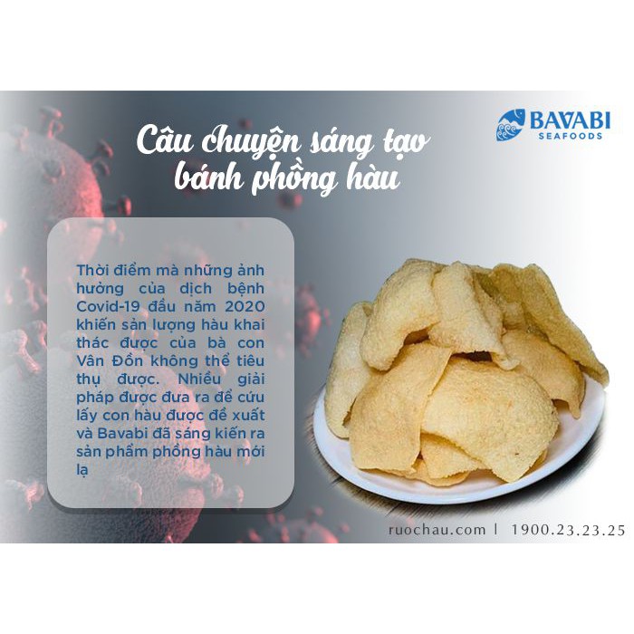 Bánh phồng hàu Bayaki, đặc sản Quảng Ninh, hộp 200g