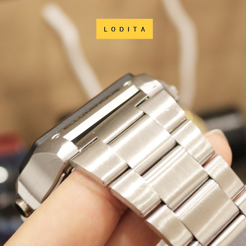 Đồng hồ nam thể thao chính hãng cao cấp Dziner DZ8277 dây thép mặt vuông chống nước tuyệt đối không gỉ màu Sliver | BigBuy360 - bigbuy360.vn