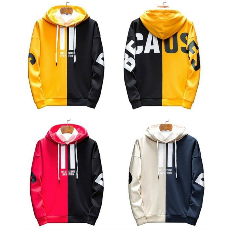 Áo hoodie nam chất nỉ ngoại PHỐI THÂN FORM RỘNG UNISEX phong cách Hàn [Giá rẻ]