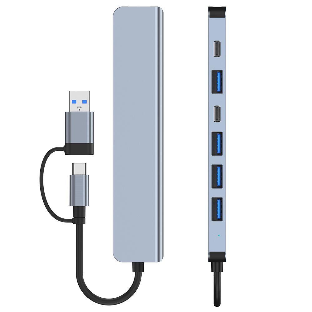 Hub USB 3.0 OTG 8 Trong 1 Bằng Hợp Kim Nhôm
