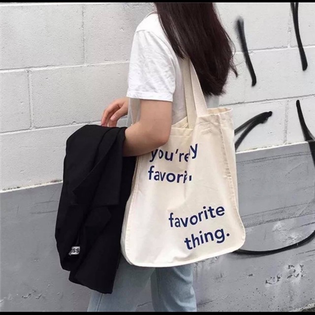 TÚI TOTE VẢI VINTAGE TÚI VẢI KEM BE ĐÁY VUÔNG