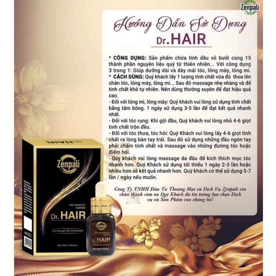 [CHÍNH HÃNG] Tinh Chất Dài Mi, Mọc Tóc Dr Hair - Zenpali Hair