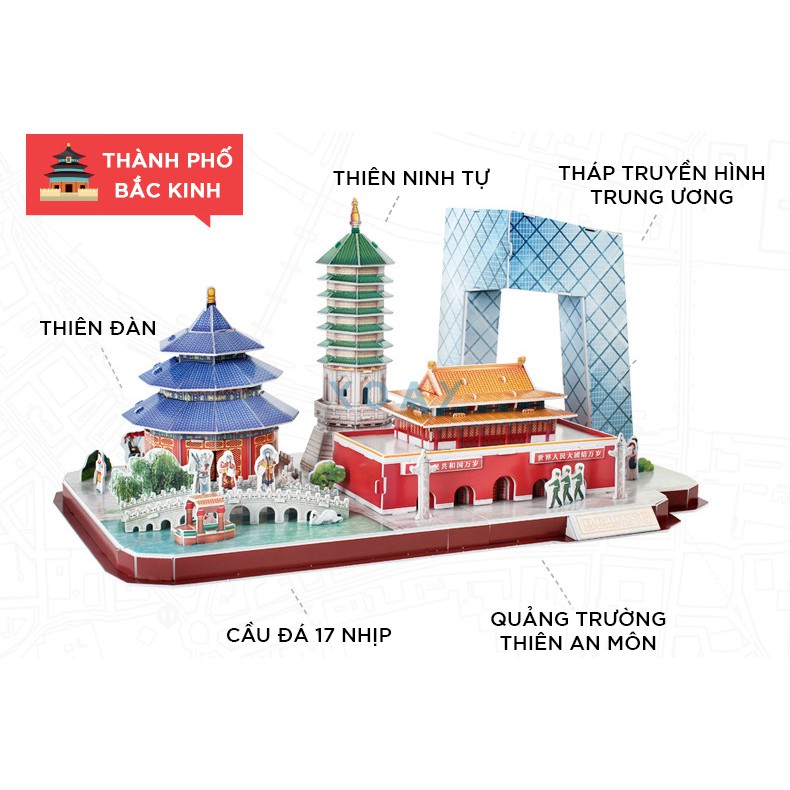 Mô hình lắp ghép 3D Cubic Fun - Thành phố Bắc Kinh