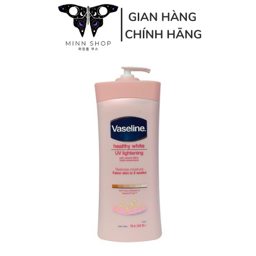 🍓Free Ship🍓 Sữa Dưỡng Thể Vaseline Màu Hồng Heathy White dưỡng ẩm làm sáng và mềm mịn da 725ml Mỹ