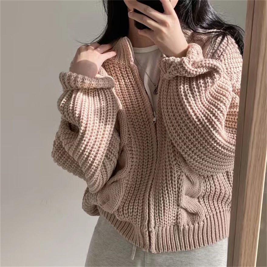 Áo Sweater Dệt Kim Tay Dài Dáng Rộng Kiểu Retro Thời Trang Mùa Thu Cho Nữ