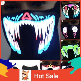 ●BE LED Luminous Voice Control Lighting Halloween Cosplay Party Flashing Face Mask