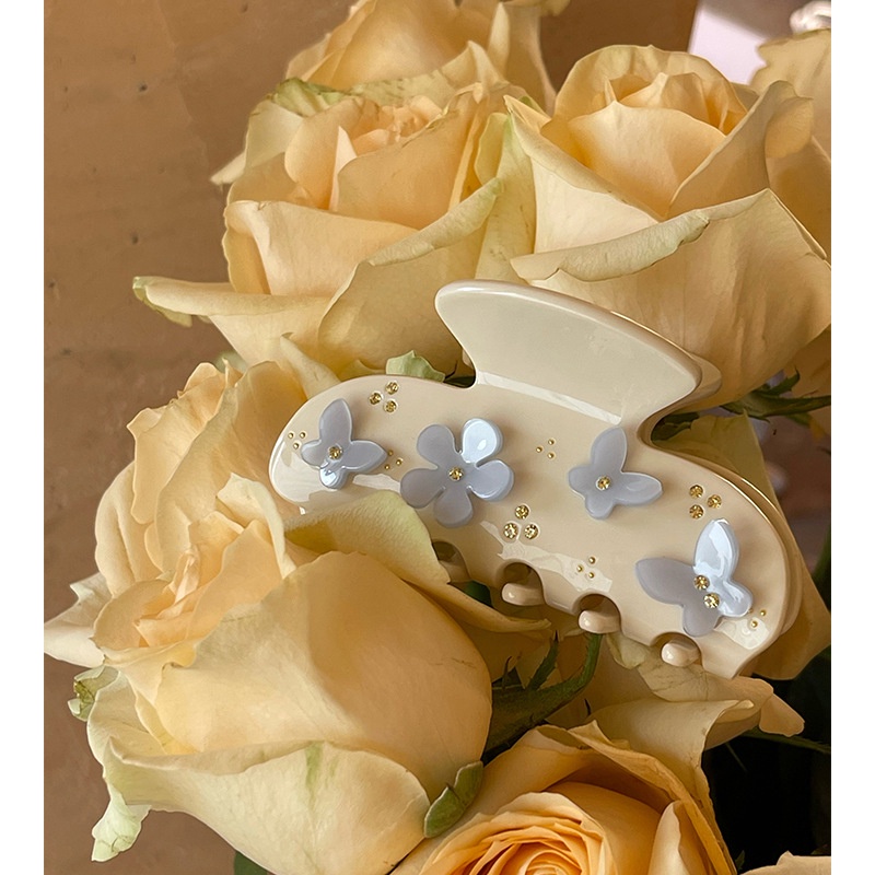 Kẹp Tóc Hình Cá Mập Ba Chiều Đính Hoa Cao Cấp Thời Trang Mùa Hè Cho Nữ