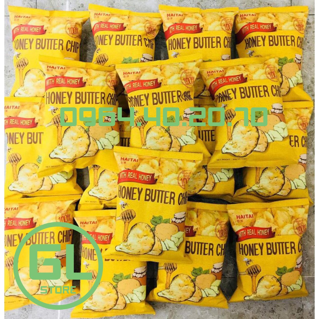 Combo 4 gói Snack khoai tây bơ mật ong honey butter chip Hàn Quốc 60g