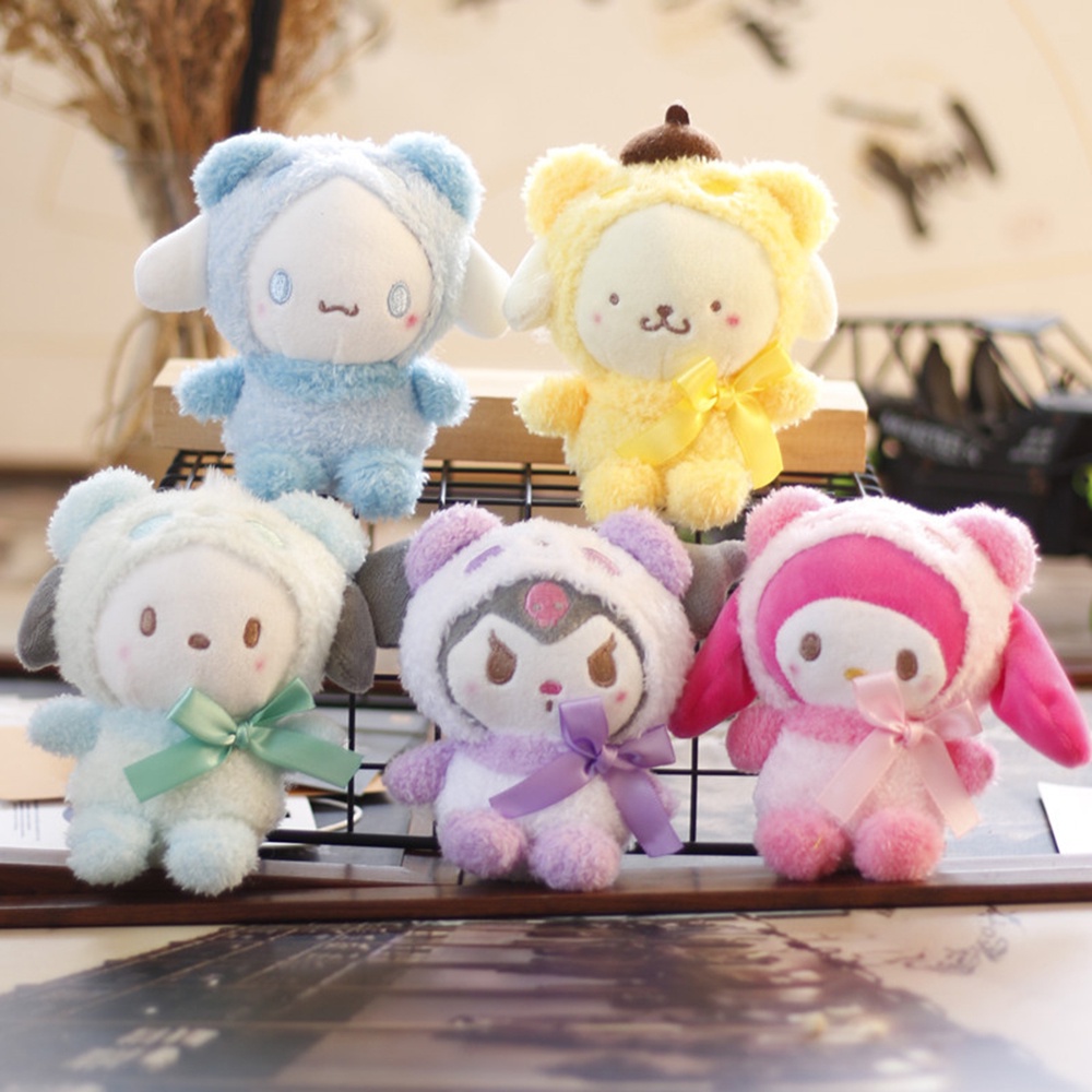 SANRIO Móc Khóa Hình Gấu Trúc Nhồi Bông Dễ Thương