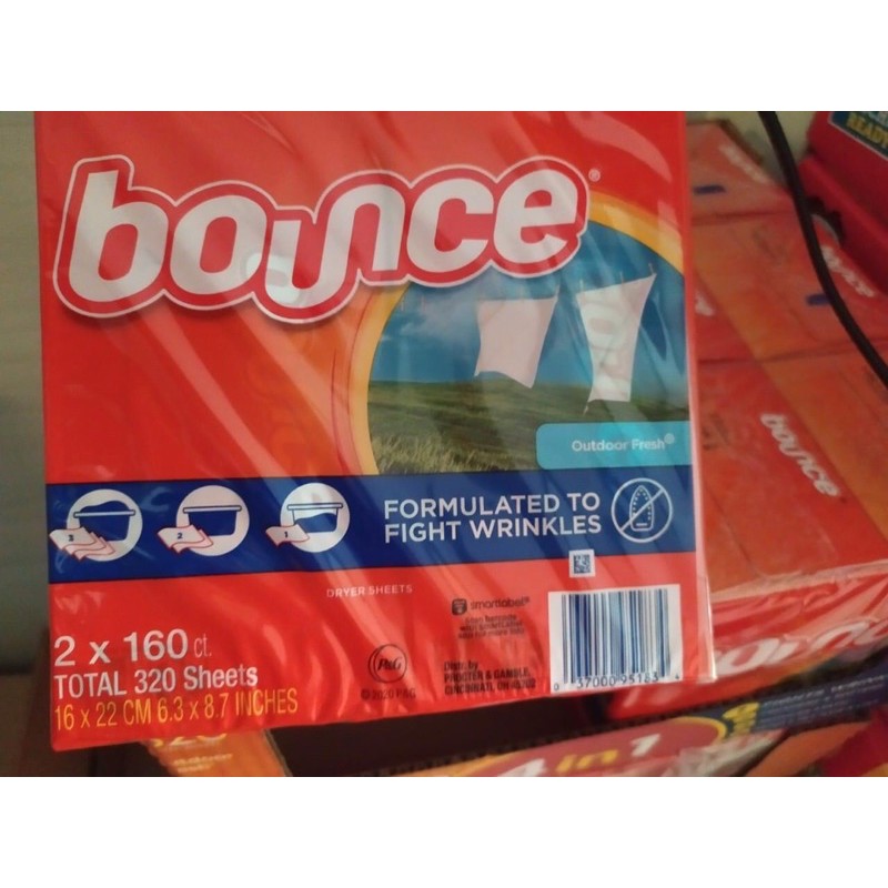 Giấy thơm quần áo và mềm vải BOUNCE Outdoor Fresh của Mỹ