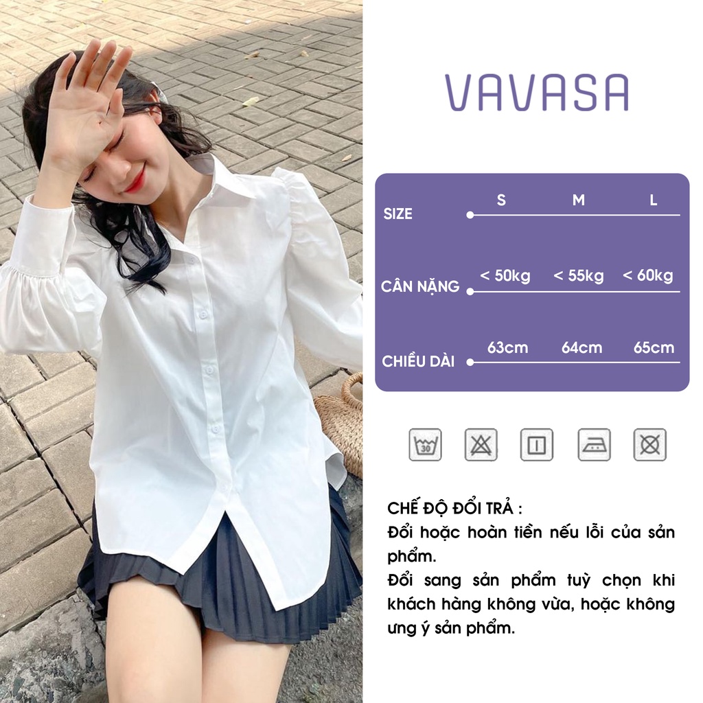 Áo sơ mi nữ form rộng kiểu công sở dài tay đẹp VAVASA SM13 | WebRaoVat - webraovat.net.vn