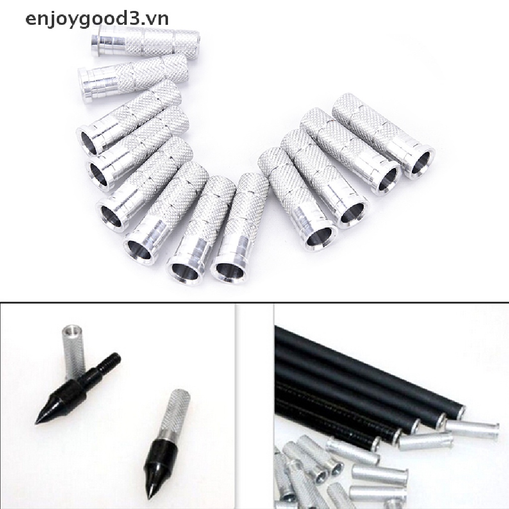 Đế gắn mũi tên bằng nhôm màu bạc 12x 6.2mm dùng luyện tập bắn cung chuyên dụng