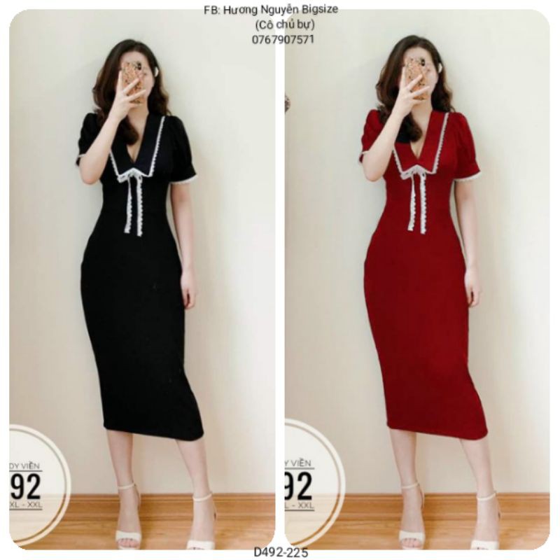 BIGSIZE Đầm body viền D492