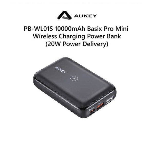 Pin Sạc Không Dây AUKEY PB-WL01S PD20W QC3.0 10000MAH - Hàng Chính Hãng - Bảo Hành 12 Tháng