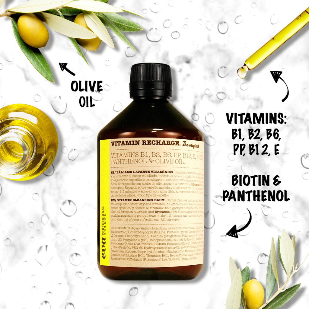 Dầu gội phục hồi và kích thích mọc tóc Vitamin Recharge - Eva Professional