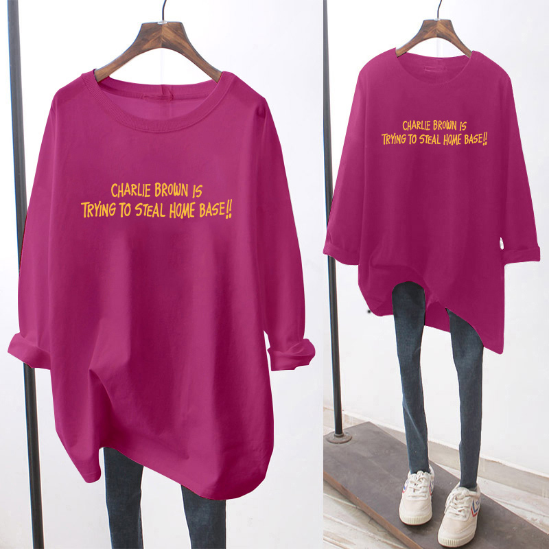 NRVP Áo Thun Nữ Cổ Tròn Dài Tay Có Size Lớn 5xl