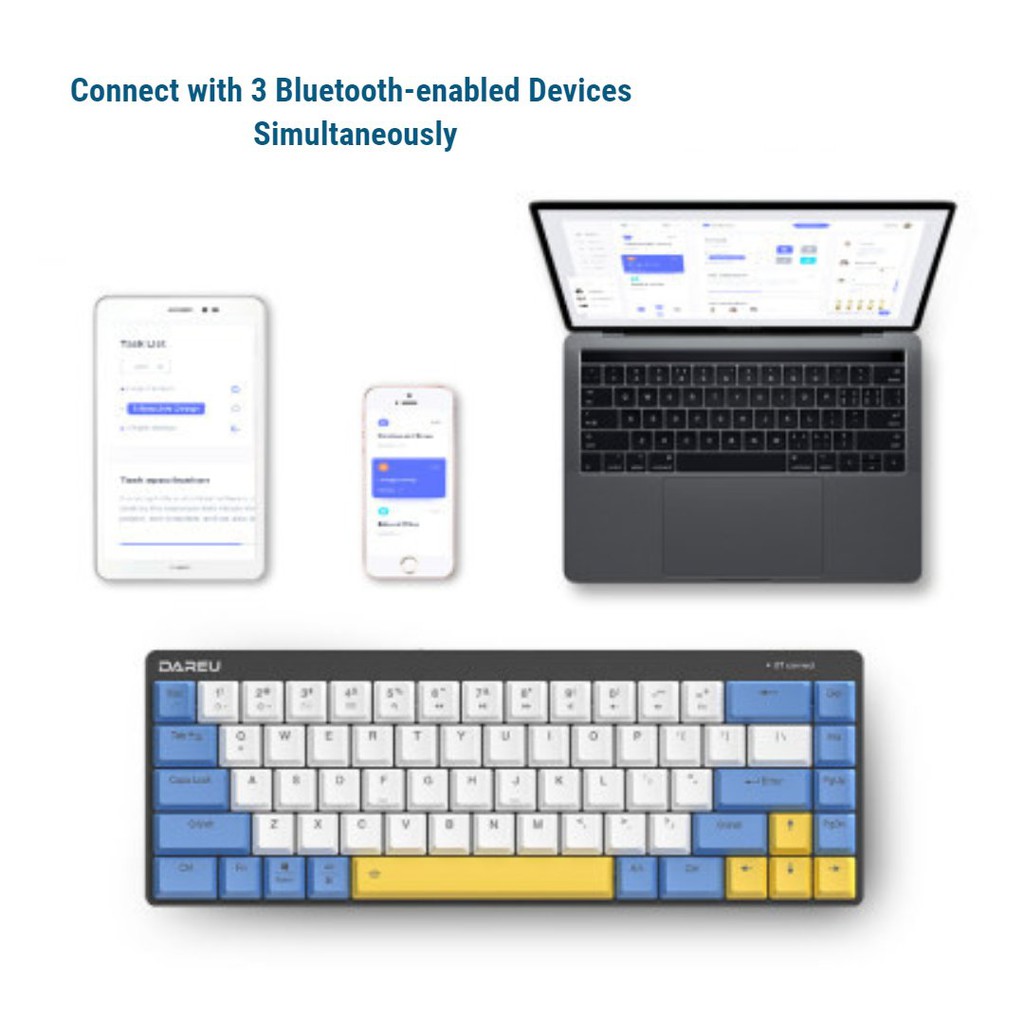 Bàn phím cơ DareU EK868 Bluetooth | Ultra Slim | Layout68 phím | Kết nối 3 thiết bị | hỗ trợ iOS, Andorid , Windows, Mac