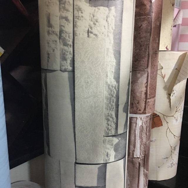 DECAL 1m Giấy dán tường khổ rộng 45cm ( có sẵn keo ) - ĐÁ TRẮNG XÁM 3D ELL115 | BigBuy360 - bigbuy360.vn