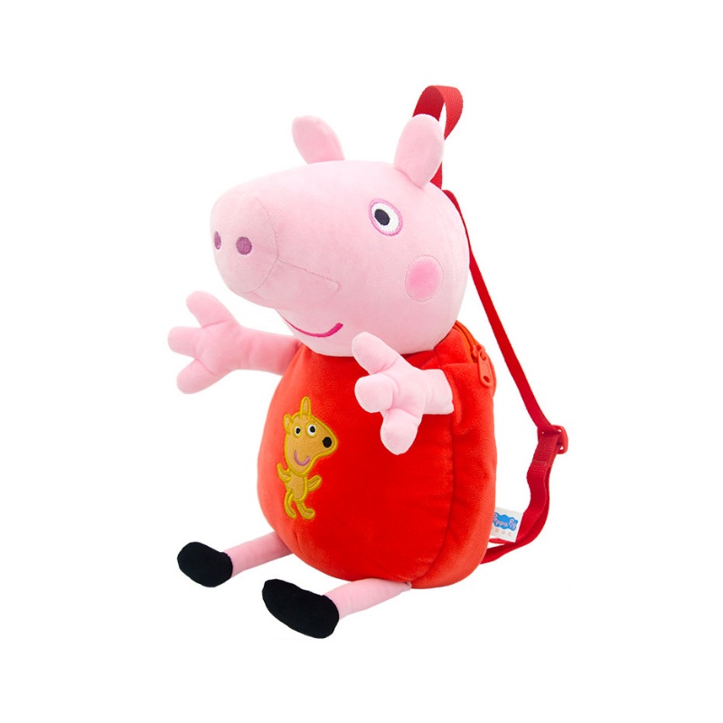 George Children Plush Backpack Toy Boy Girl Cute Kindergarten School Bag 3D Stereo Backpack Birthday Gift