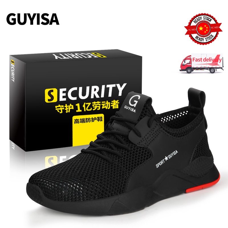 Giày Bốt Bảo Hộ Mũi Thép Thoáng Khí Hiệu GUYISA kasut 9118